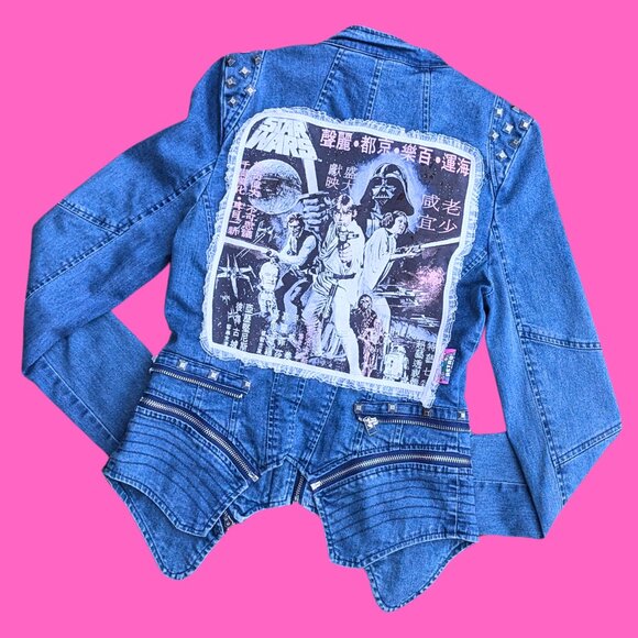 Handmade, Upcycled Star Wars Denim Jacket Size M - Picture 1 of 4
